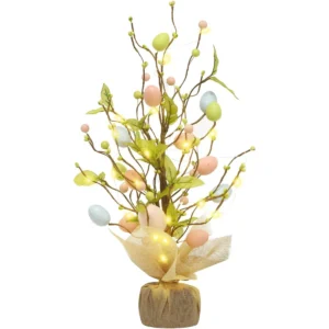 easter+decorations,++pre lit+easter+egg+tree+tabletop+decor+with+delicate+ornaments,+for+home+party+wedding+holiday+spring+summer+decoration