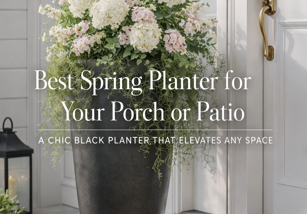 Best Spring Planter for Your Porch or Patio: A Chic Black Planter That Elevates Any Space